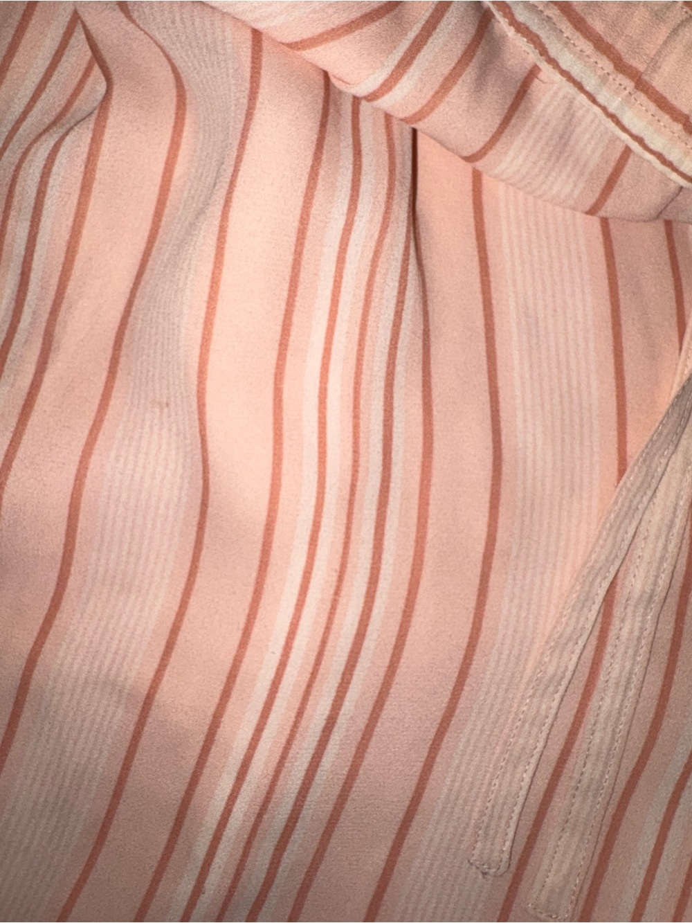 Striped Cream Drawstring Bermuda Shorts - Picture 4 of 5